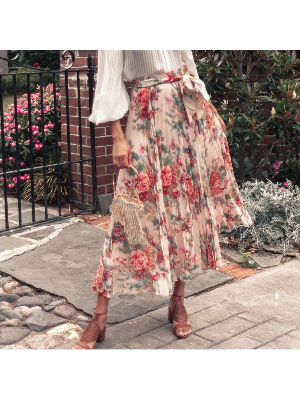 Zimmermann Pink Floral Print Pleated Skirt Size 1 - Picture 6 of 8